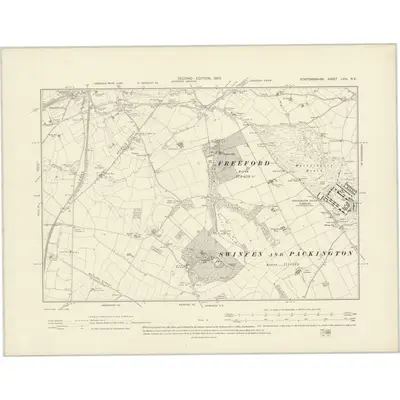 1900 Map of Staffordshire LVIII.NE, 1903 Print