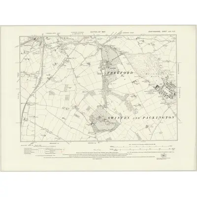 1921 Map of Staffordshire LVIII.NE, 1924 Print