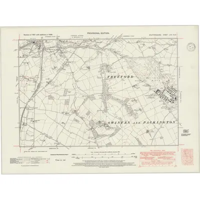 1938 Map of Staffordshire LVIII.NE, 1947 Print