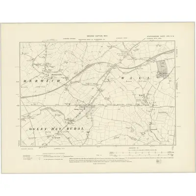 1900 Map of Staffordshire LVIII.NW, 1903 Print