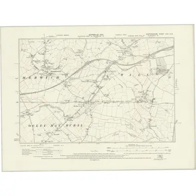 1921 Map of Staffordshire LVIII.NW, 1924 Print