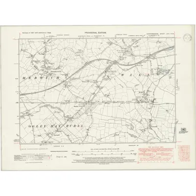 1938 Map of Staffordshire LVIII.NW, 1947 Print