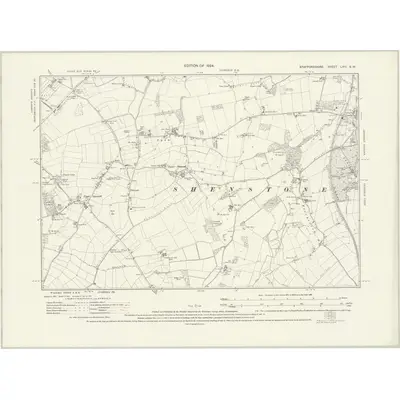 1921 Map of Staffordshire LVIII.SW, 1924 Print