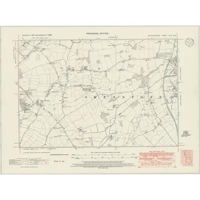 1938 Map of Staffordshire LVIII.SW, 1947 Print