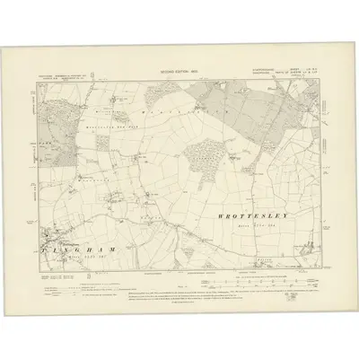 1900 Map of Staffordshire LXI.NE, 1903 Print