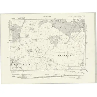 1921 Map of Staffordshire LXI.NE, 1924 Print