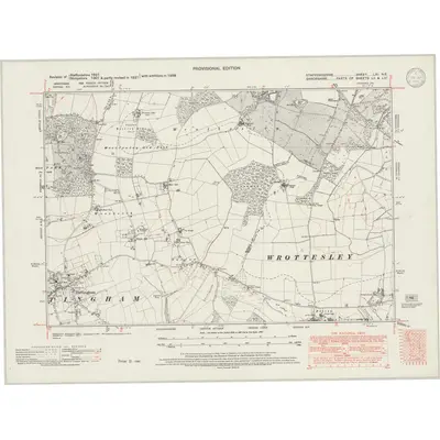 1938 Map of Staffordshire LXI.NE, 1946 Print