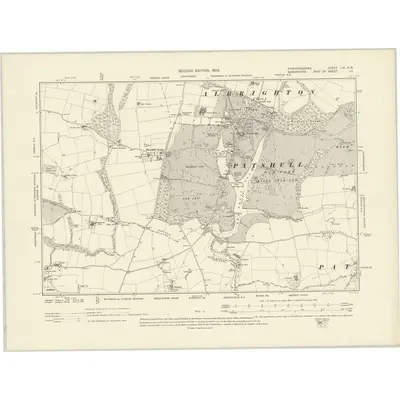 1900 Map of Staffordshire LXI.NW, 1904 Print