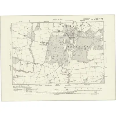 1921 Map of Staffordshire LXI.NW, 1924 Print