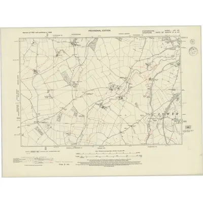 1938 Map of Staffordshire LXI.SE, 1944 Print