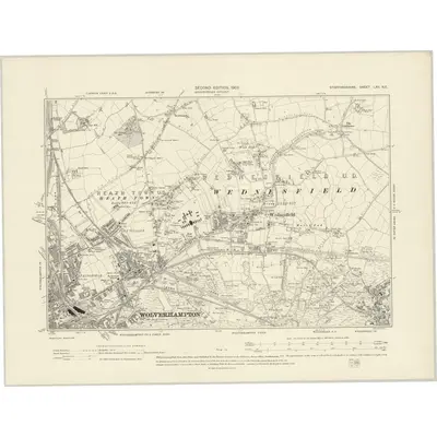 1901 Map of Staffordshire LXII.NE, 1903 Print