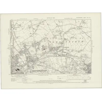 1919 Map of Staffordshire LXII.NE, 1920 Print