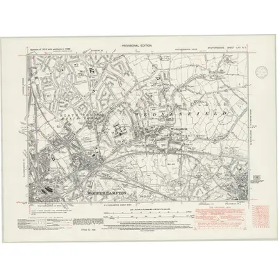 1938 Map of Staffordshire LXII.NE, 1946 Print