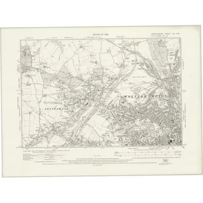 1913 Map of Staffordshire LXII.NW, 1920 Print