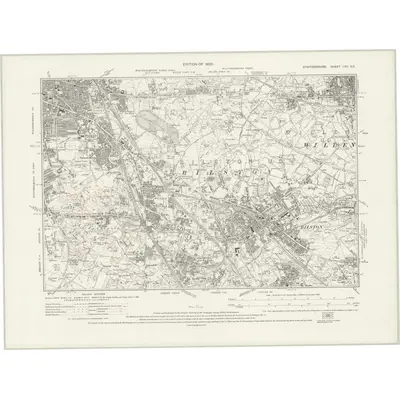 1919 Map of Staffordshire LXII.SE, 1920 Print