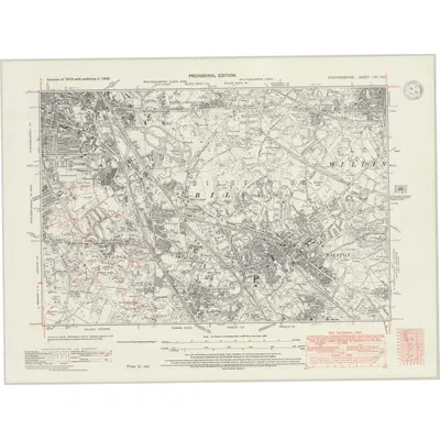 1938 Map of Staffordshire LXII.SE, 1947 Print