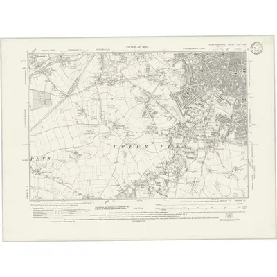 1919 Map of Staffordshire LXII.SW, 1933 Print