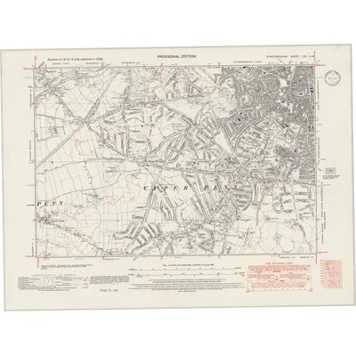 1938 Map of Staffordshire LXII.SW, 1946 Print