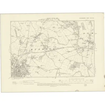 1900 Map of Staffordshire LXIII.NE, 1903 Print