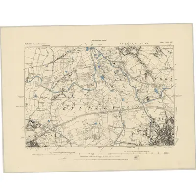 1884 Map of Staffordshire LXIII.NW, 1885 Print