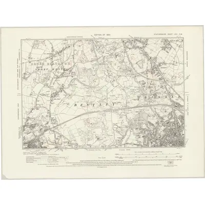 1913 Map of Staffordshire LXIII.NW, 1920 Print