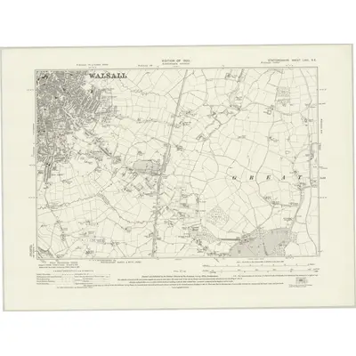 1912 Map of Staffordshire LXIII.SE, 1920 Print