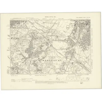 1901 Map of Staffordshire LXIII.SW, 1904 Print
