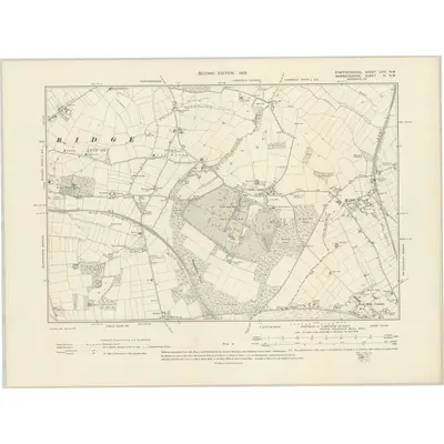 1901 Map of Staffordshire LXIV.NW, 1903 Print