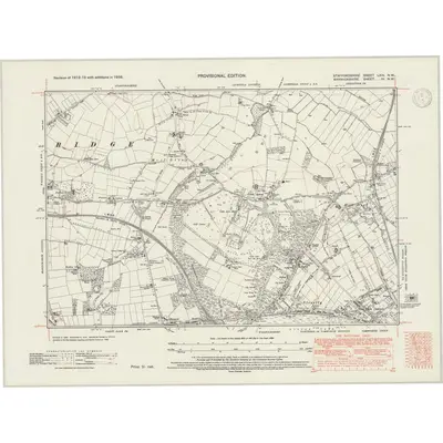 1938 Map of Staffordshire LXIV.NW, 1947 Print