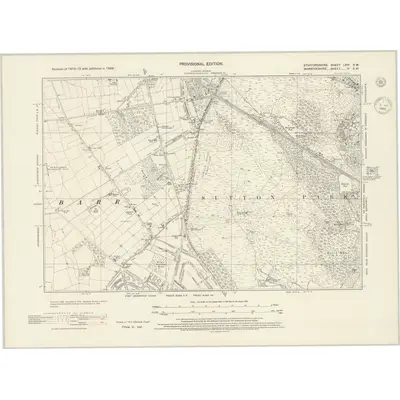 1938 Map of Staffordshire LXIV.SW, 1945 Print