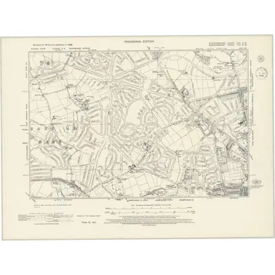 1938 Map of Staffordshire LXIX.NW, 1945 Print