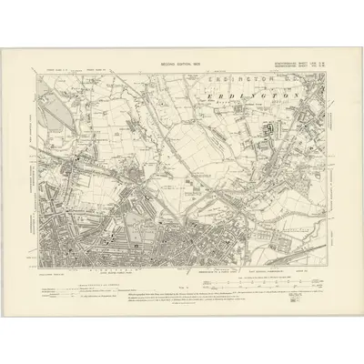 1902 Map of Staffordshire LXIX.SW, 1905 Print