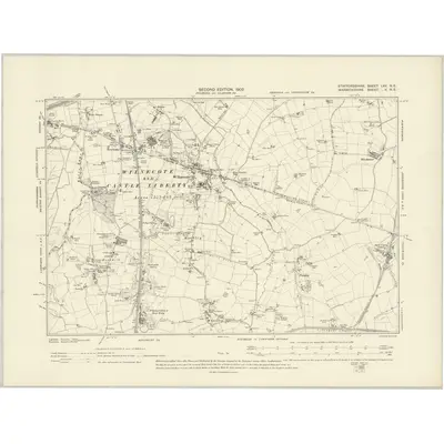 1901 Map of Staffordshire LXV.NE, 1903 Print