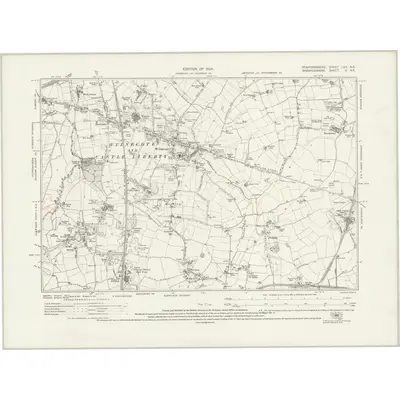 1921 Map of Staffordshire LXV.NE, 1924 Print