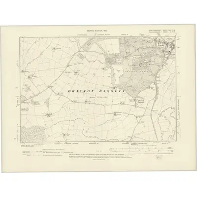 1900 Map of Staffordshire LXV.NW, 1903 Print