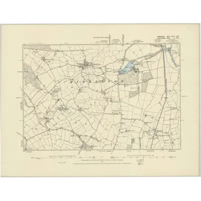 1886 Map of Staffordshire LXV.SW, 1887 Print