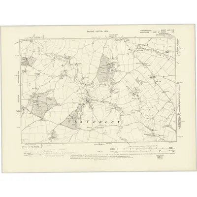 1900 Map of Staffordshire LXVI.NW, 1904 Print