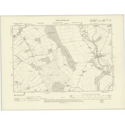 1900 Map of Staffordshire LXVI.SE, 1904 Print