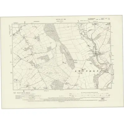 1921 Map of Staffordshire LXVI.SE, 1928 Print