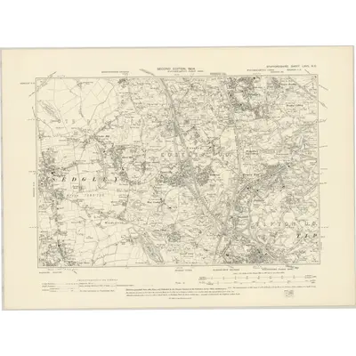 1901 Map of Staffordshire LXVII.NE, 1904 Print