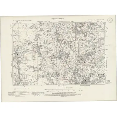 1938 Map of Staffordshire LXVII.NE, 1945 Print