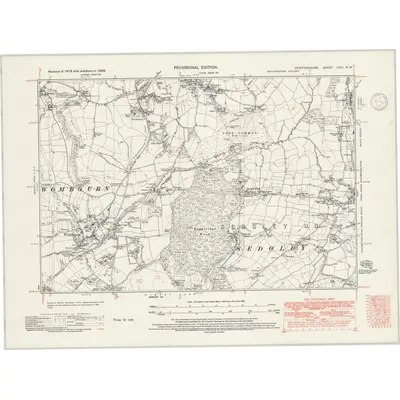 1938 Map of Staffordshire LXVII.NW, 1946 Print