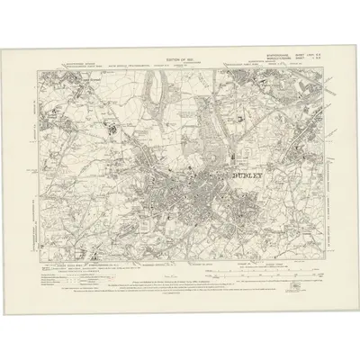 1913 Map of Staffordshire LXVII.SE, 1921 Print