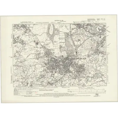 1913 Map of Staffordshire LXVII.SE, 1931 Print