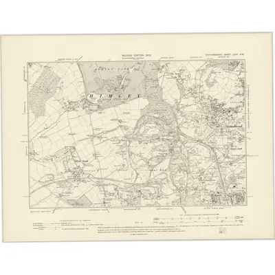 1900 Map of Staffordshire LXVII.SW, 1903 Print