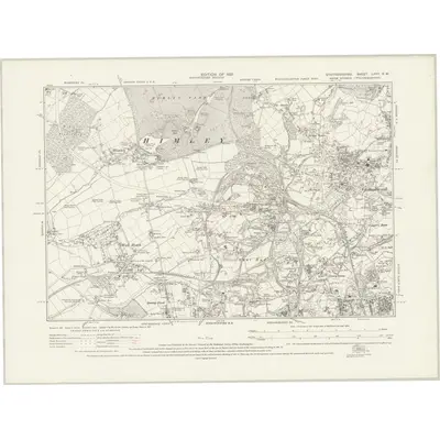 1913 Map of Staffordshire LXVII.SW, 1921 Print