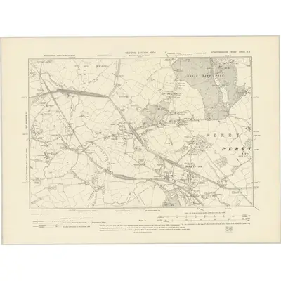 1901 Map of Staffordshire LXVIII.NE, 1904 Print