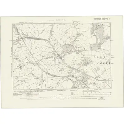 1913 Map of Staffordshire LXVIII.NE, 1921 Print