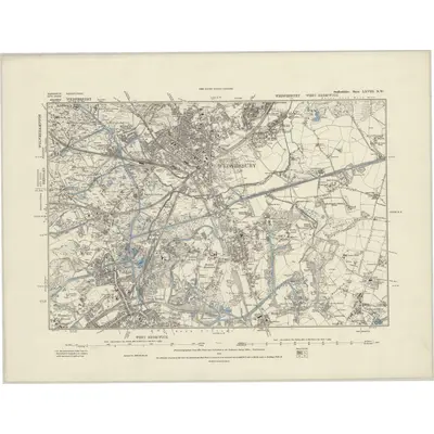 1884 Map of Staffordshire LXVIII.NW, 1889 Print