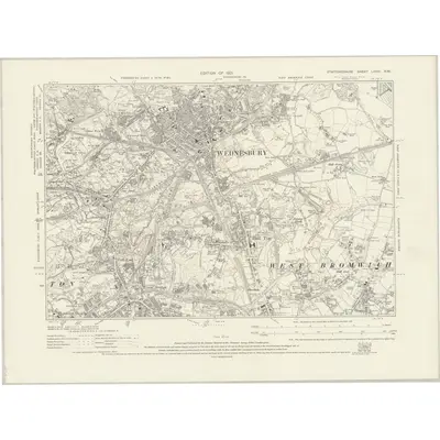 1912 Map of Staffordshire LXVIII.NW, 1921 Print